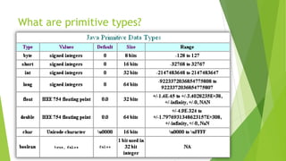 What are primitive types?
 