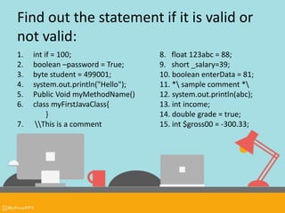 Java fundamentals | PPTX