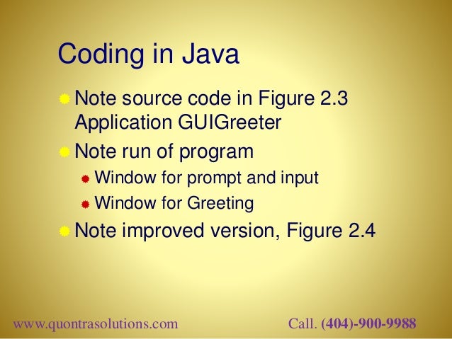 Java fundamentals by quontra solutions