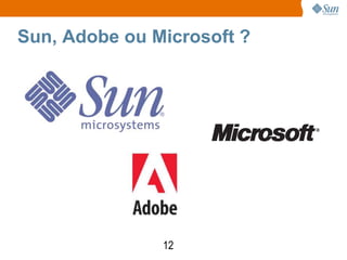 Sun, Adobe ou Microsoft ?




               12
 