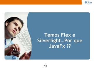 Temos Flex e
Silverlight…Por que
     JavaFx ??


  13
 