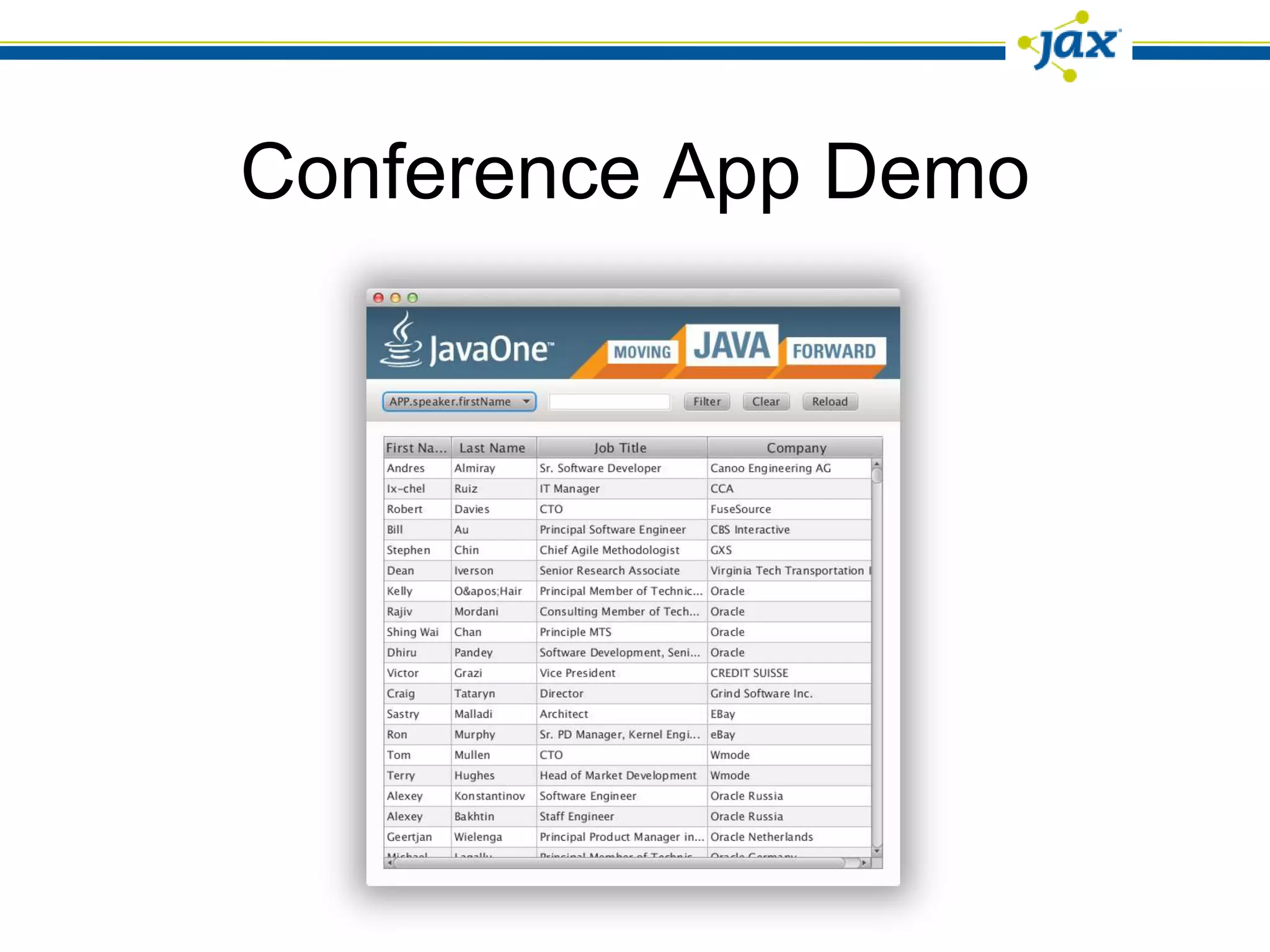 Conference App Demo
 
