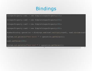 Bindings
I tg rr pr yn m =n w Sm lI tg rr p ry 1)
n ee P oe t u1
e ip e ne eP oe t( 0 ;
I tg rr pr yn m =n w Sm lI tg rr p ry 2)
n ee P oe t u2
e ip e ne eP oe t( 0 ;
I tg rr pr yn m =n w Sm lI tg rr p ry 3)
n ee P oe t u3
e ip e ne eP oe t( 0 ;
I tg rr pr yn m =n w Sm lI tg rr p ry 4)
n ee P oe t u4
e ip e ne eP oe t( 0 ;
N me Bn ig oe a in =B ni g.d (u 1m li l(u 4, nm .i i en m) ;
u br i dn p rt o
id nsad nm . ut pynm ) u 2d vd (u 3 )
S se .u .r nl ( Hw mc ?"+ oe ai ng ta u()
y tm o tp it n" o u h
pr to . eV le);
n m. eV le 10 ;
u 1s t au(0 )
S se .u .r nl ( Ad nw " +o ea ing ta u( )
y tm o tp it n" n o ?
pr to.e Vl e );

 
