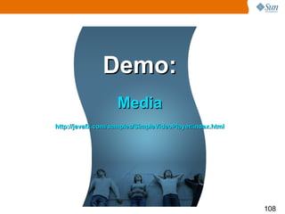 Demo: Media http://javafx.com/samples/SimpleVideoPlayer/index.html 