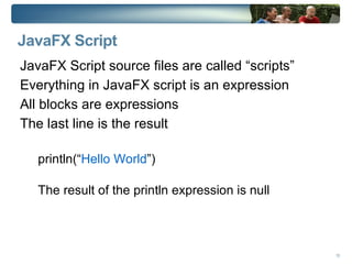 JavaFX Vision * Rich Clients 