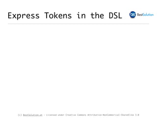 (c) BestSolution.at - Licensed under Creative Commons Attribution-NonCommerical-ShareAlike 3.0
Express Tokens in the DSL
 