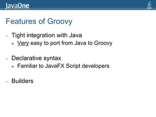 Closures in ClojureInner classes can be created using proxy43Proxy form:(proxy [class] [args] fs+) f => (name [params*] body)(.addChangeListenerrectRectangle/HOVER  (proxy[Listener][]    (handle [b, p]      (.setFillrect        (if (.isHoverrect) Color/GREEN Color/RED)))))