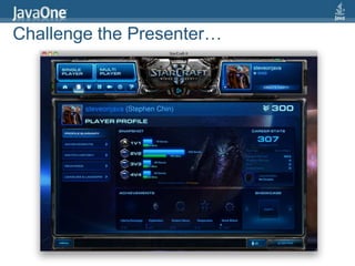 How about JavaFX on…  VisageStage {  title: "Hello Stage"  width: 600  height: 450 Scene {    fill: Color.LIGHTGREEN    Rectangle {      x: 25      y: 40      width: 100      height: 50      fill: Color.RED    }  }}78