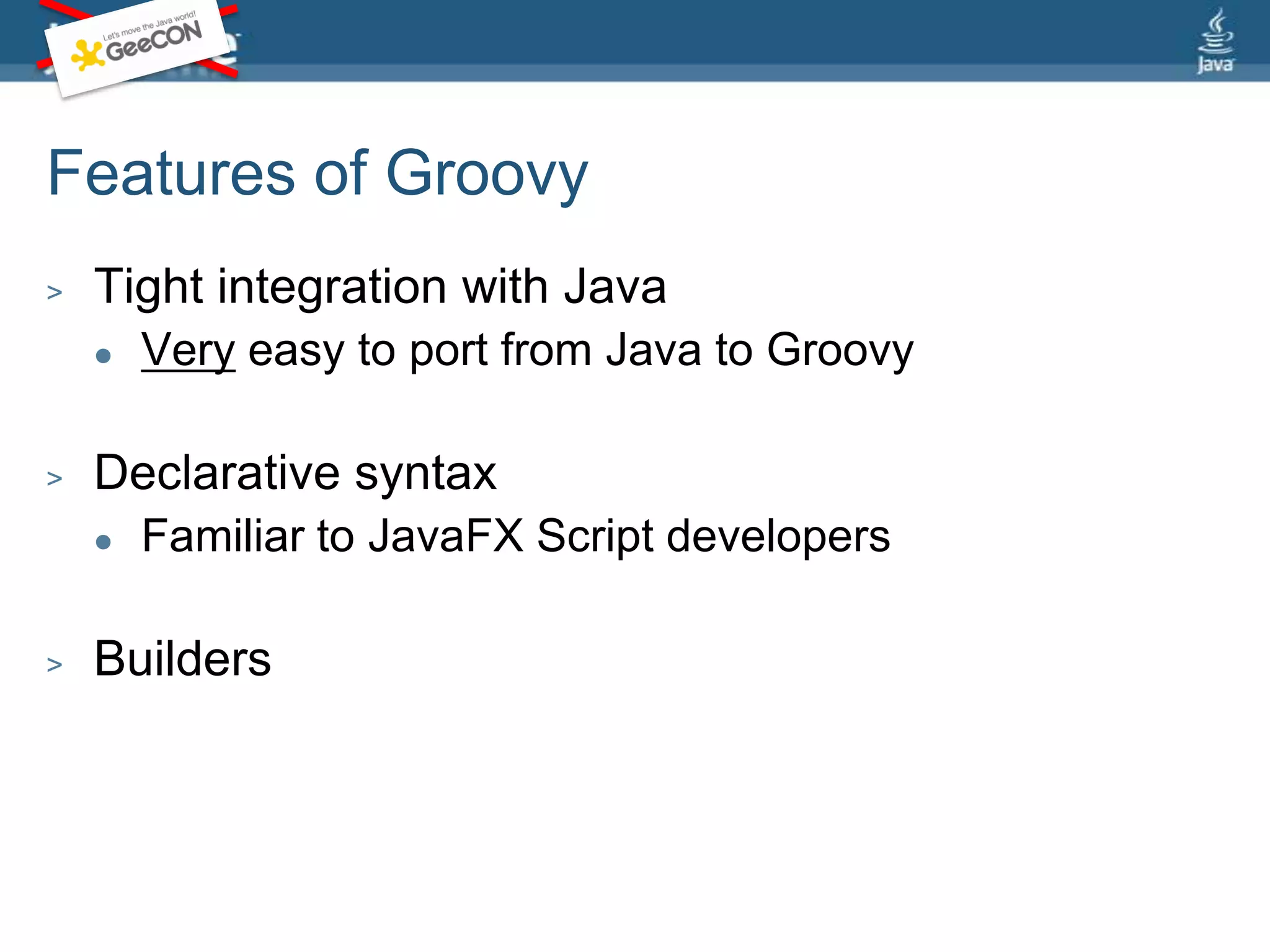 Closures in ClojureInner classes can be created using proxy38Proxy form:(proxy [class] [args] fs+) f => (name [params*] body)(.addListenerhoverProperty (proxy[ChangeListener][] (handle [p, o, v] (.setFillrect (if (.isHoverrect) Color/GREEN Color/RED)))))