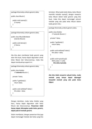 Java generic dan collection | PDF
