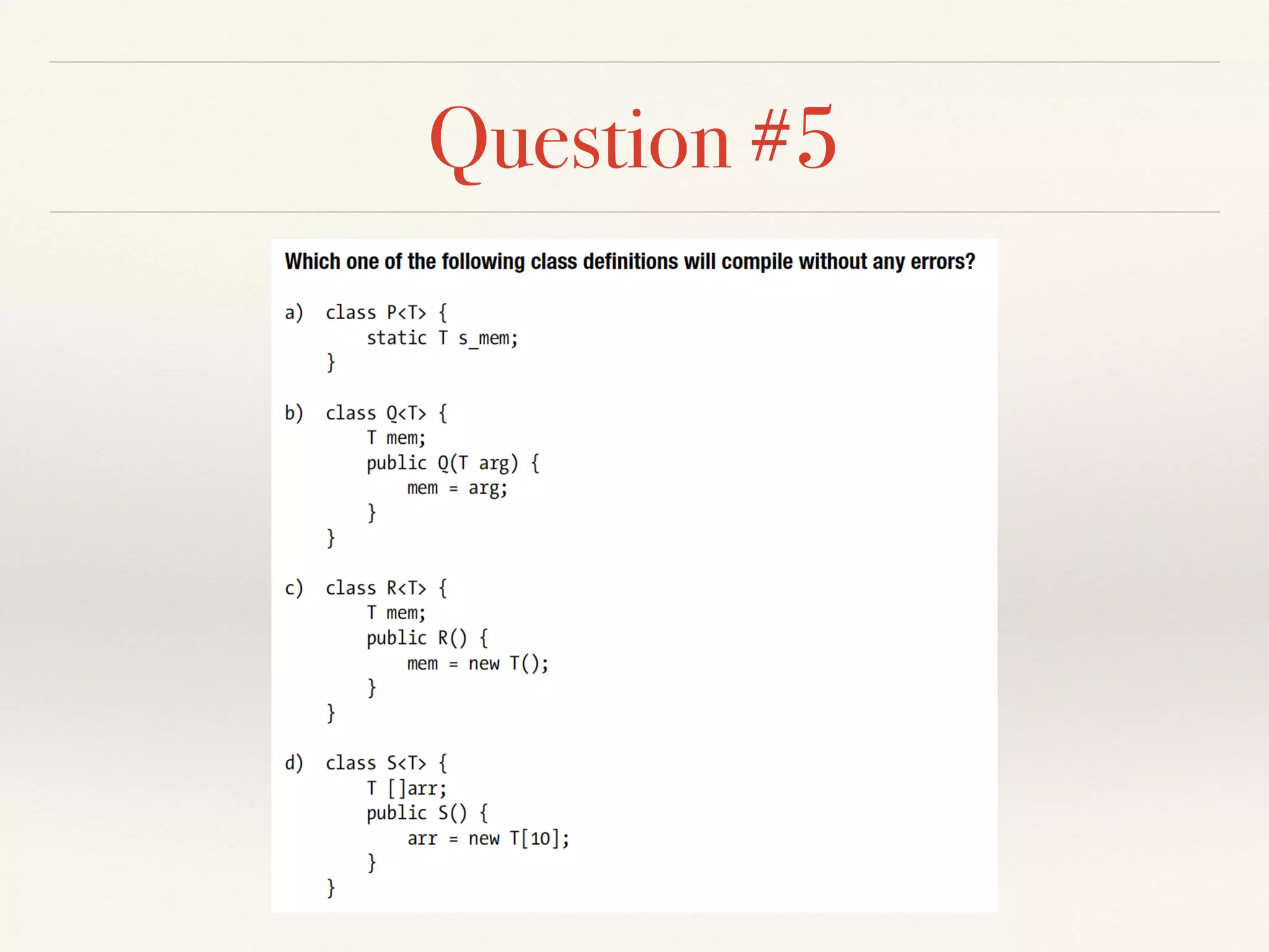 Question #5
