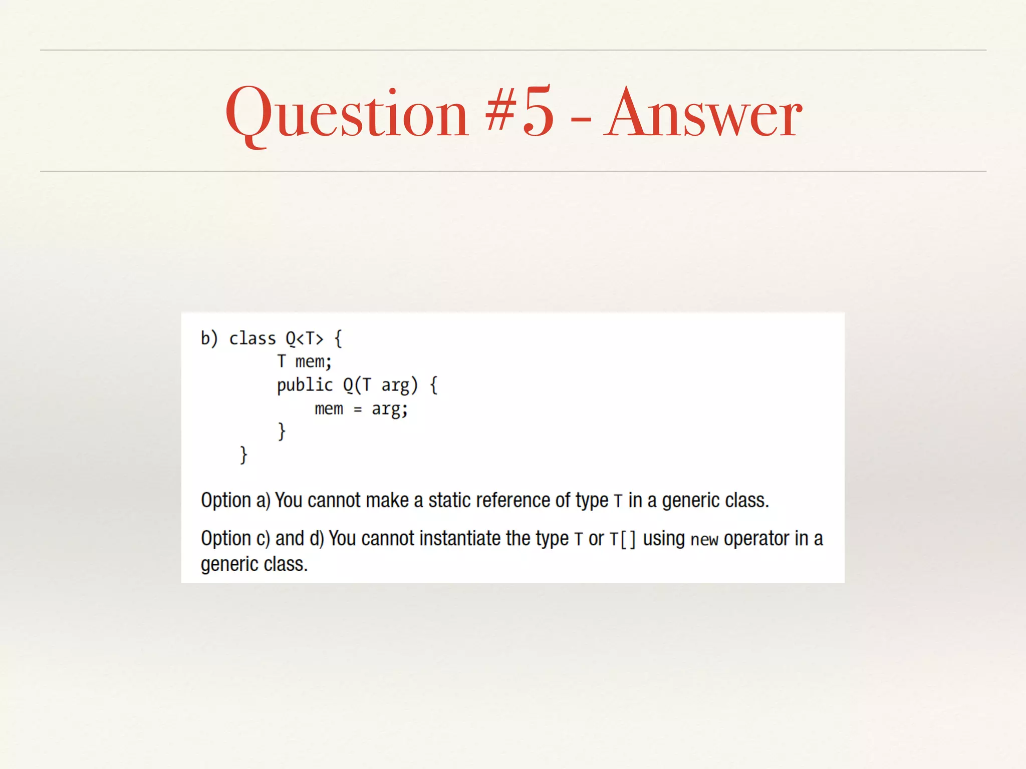 Question #5 - Answer