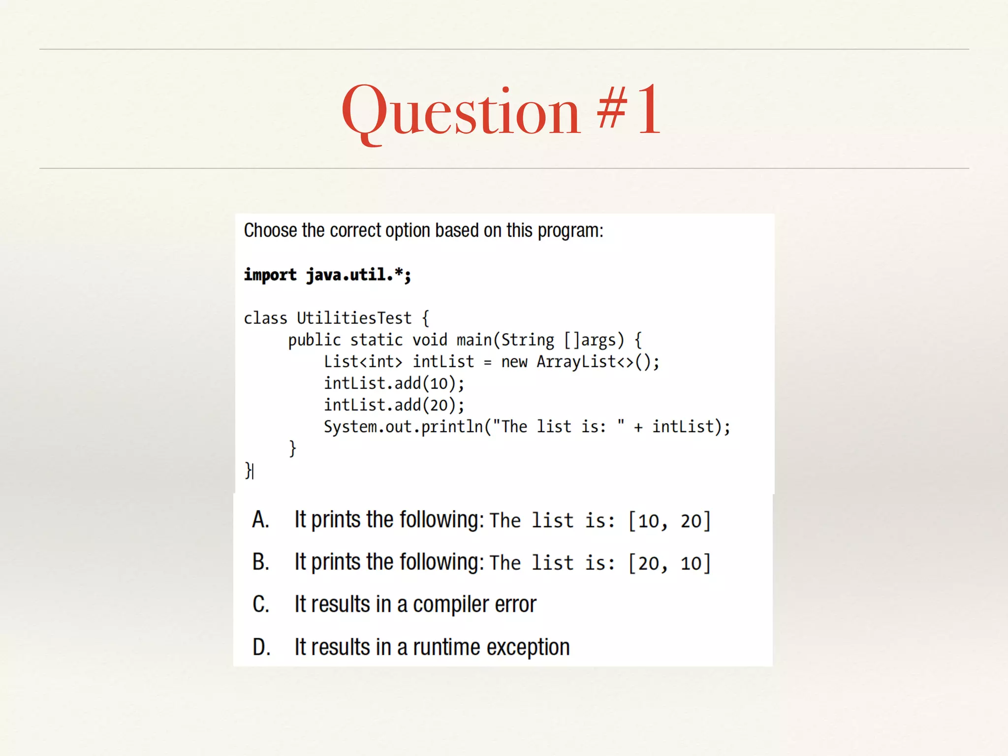 Question #1