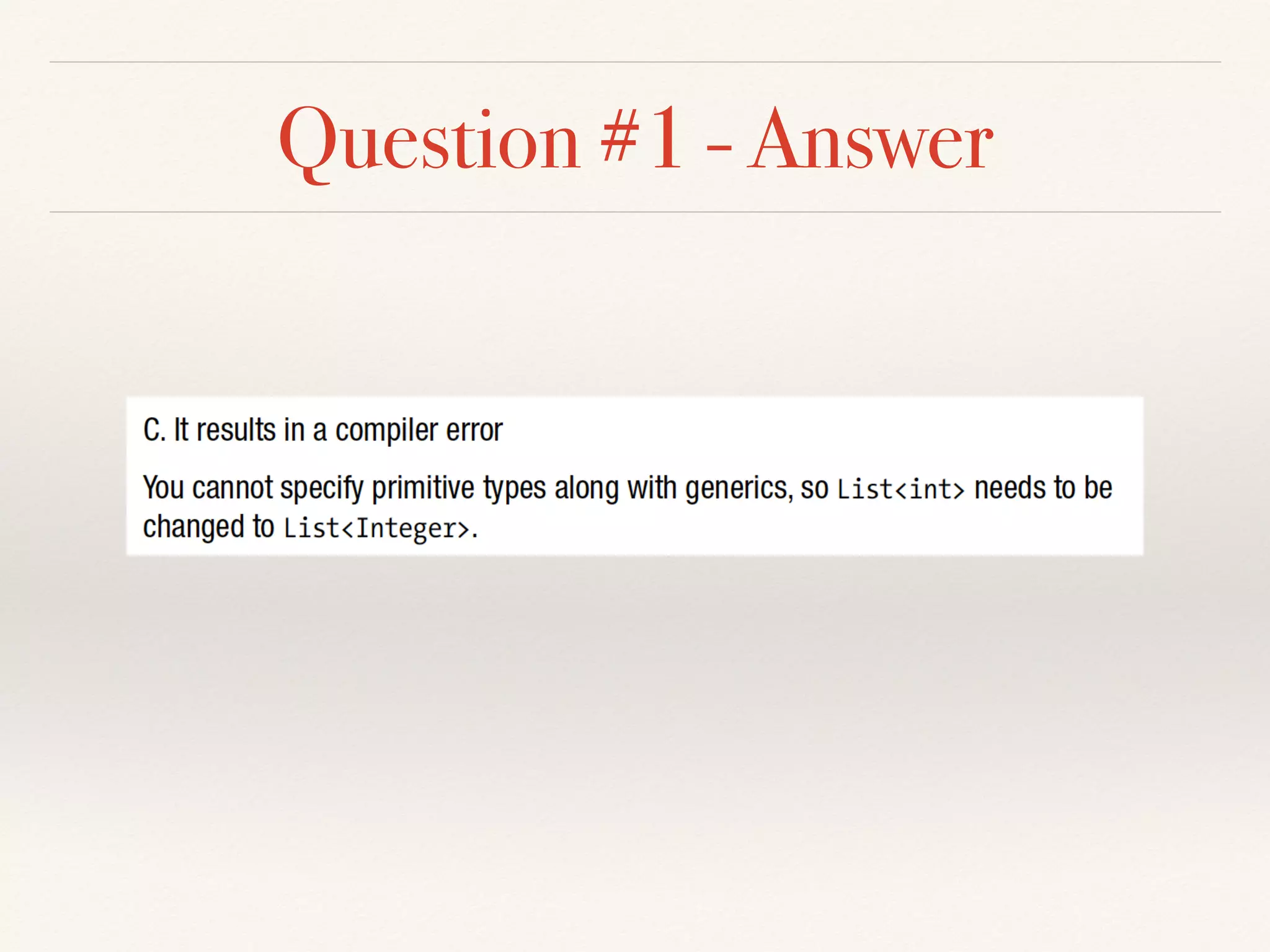 Question #1 - Answer