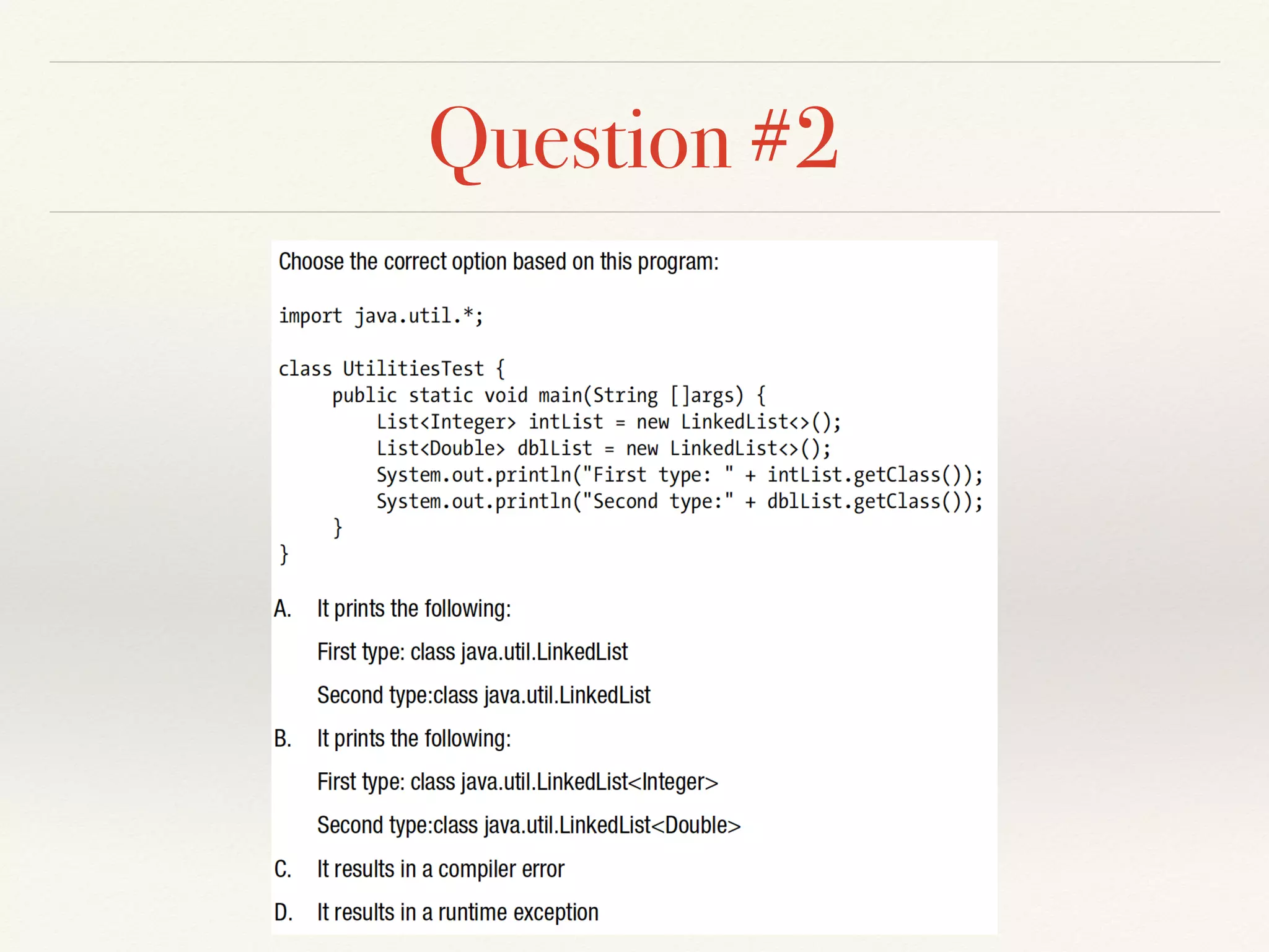Question #2