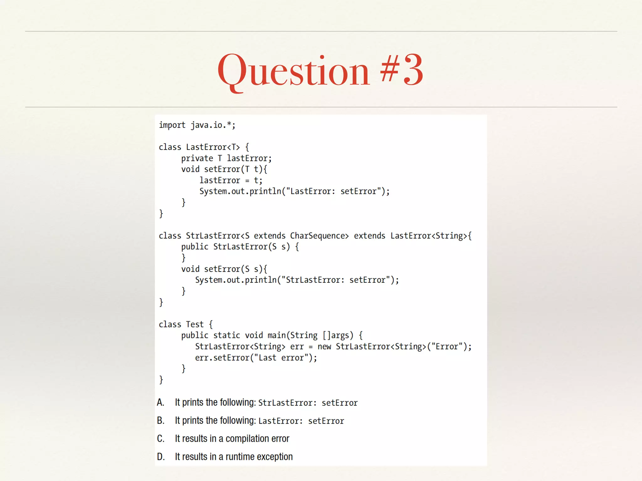 Question #3