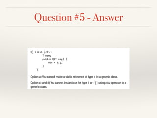 Question #5 - Answer
 