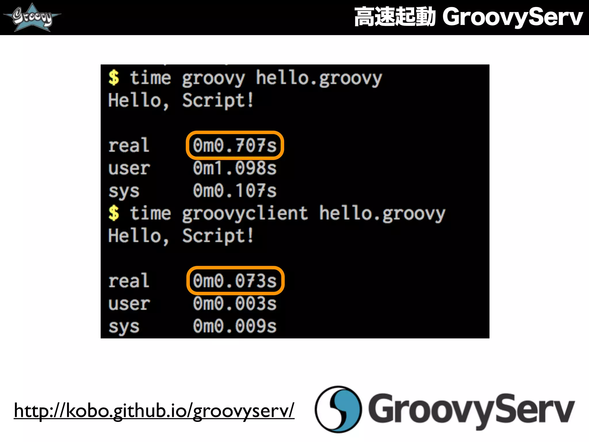高速起動 GroovyServ
http://kobo.github.io/groovyserv/
 