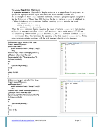 java handout.doc | Programming Languages | Computing
