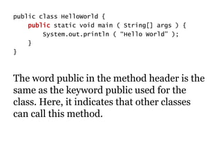 Java Hello World Program | PPTX