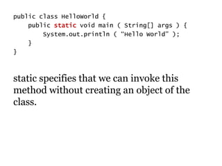 Java Hello World Program | PPTX