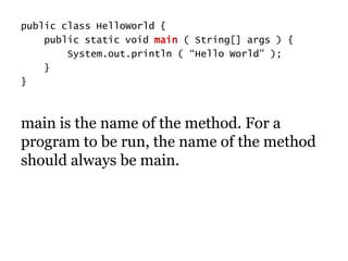 Java Hello World Program | PPTX