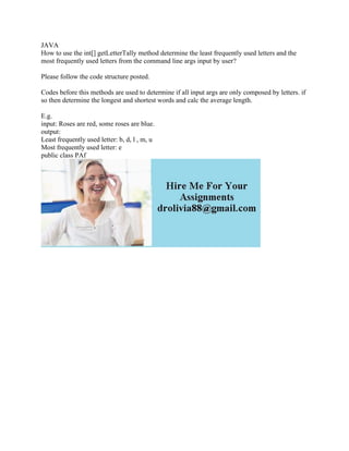 letter to int java at james pena blog Images High... JAVA How to use the int-- getLetterTally method determine the least fr.pdf
