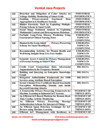 Java ieee 2020 21 projects list | PDF | Free Download