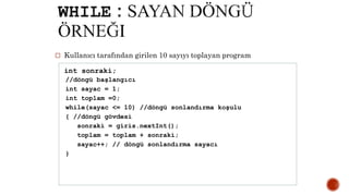 Java ile programlamaya giris ramadan sanli | PPTX