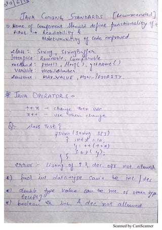 Java Basics for Interview | PDF