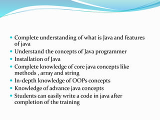 Java industrial internship training | PPT