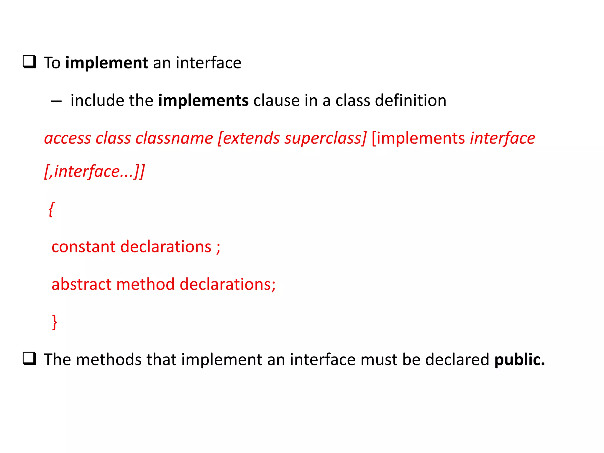 Java interface | PPTX