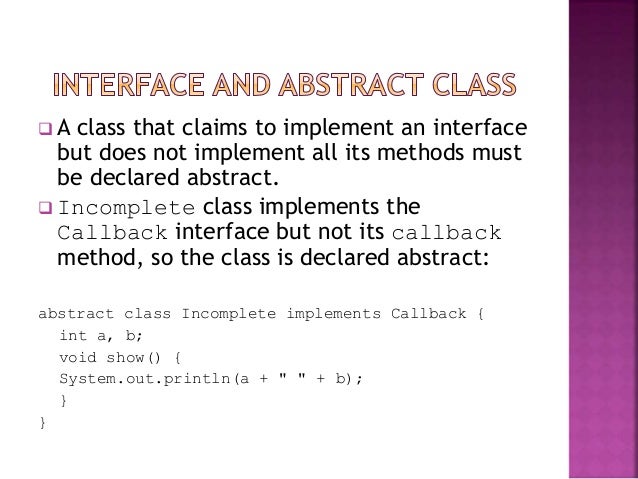 Java interface
