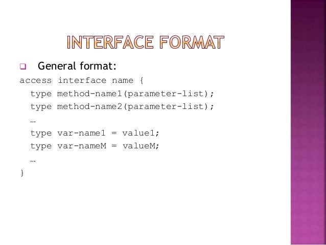 java interface rules java interface rules