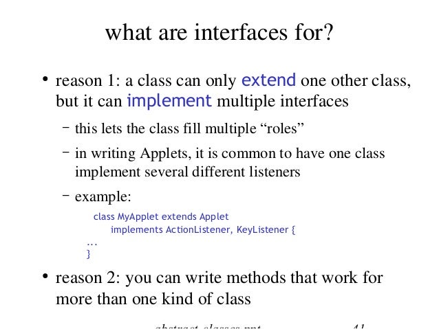 Java interfaces & abstract classes