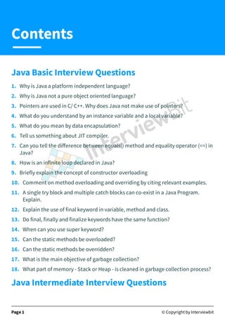 Java interview question | PDF