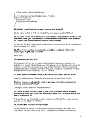 Java interview questions | PDF image.