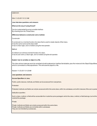 Java interview questions | PDF image.