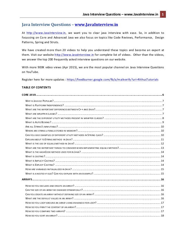 Java interview questions