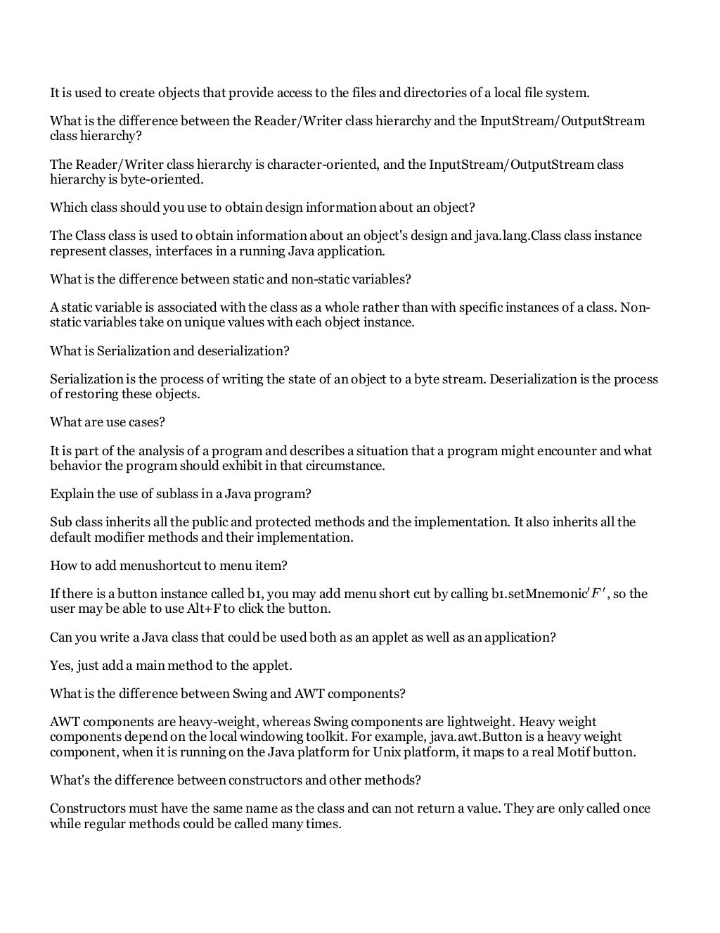 java interview questions for automation testing java interview questions for automation testing