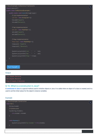 Java Interview Questions PDF By ScholarHat | PDF