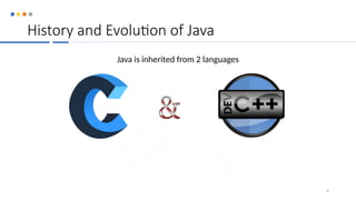 History and Evolution of Java
Java is inherited from 2 languages
9
 