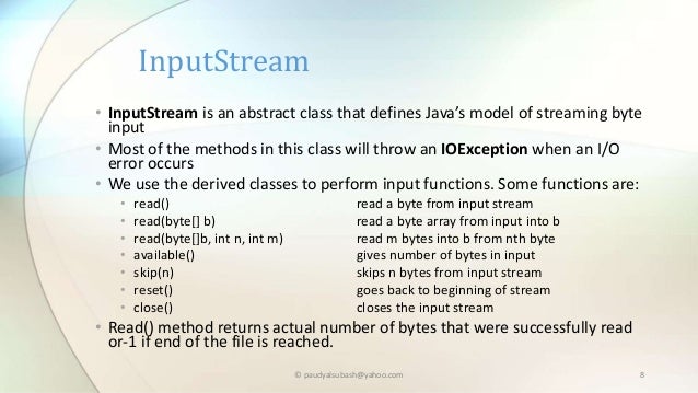 Java Input Output (java.io.*)