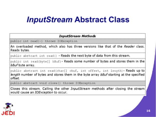 InputStream Abstract Class




                             16
 