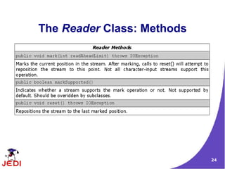 The Reader Class: Methods




                            24
 
