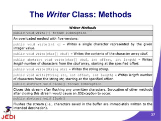 The Writer Class: Methods




                            27
 