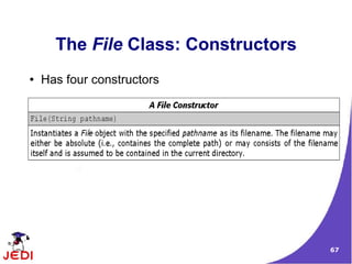 The File Class: Constructors
●   Has four constructors




                                     67
 