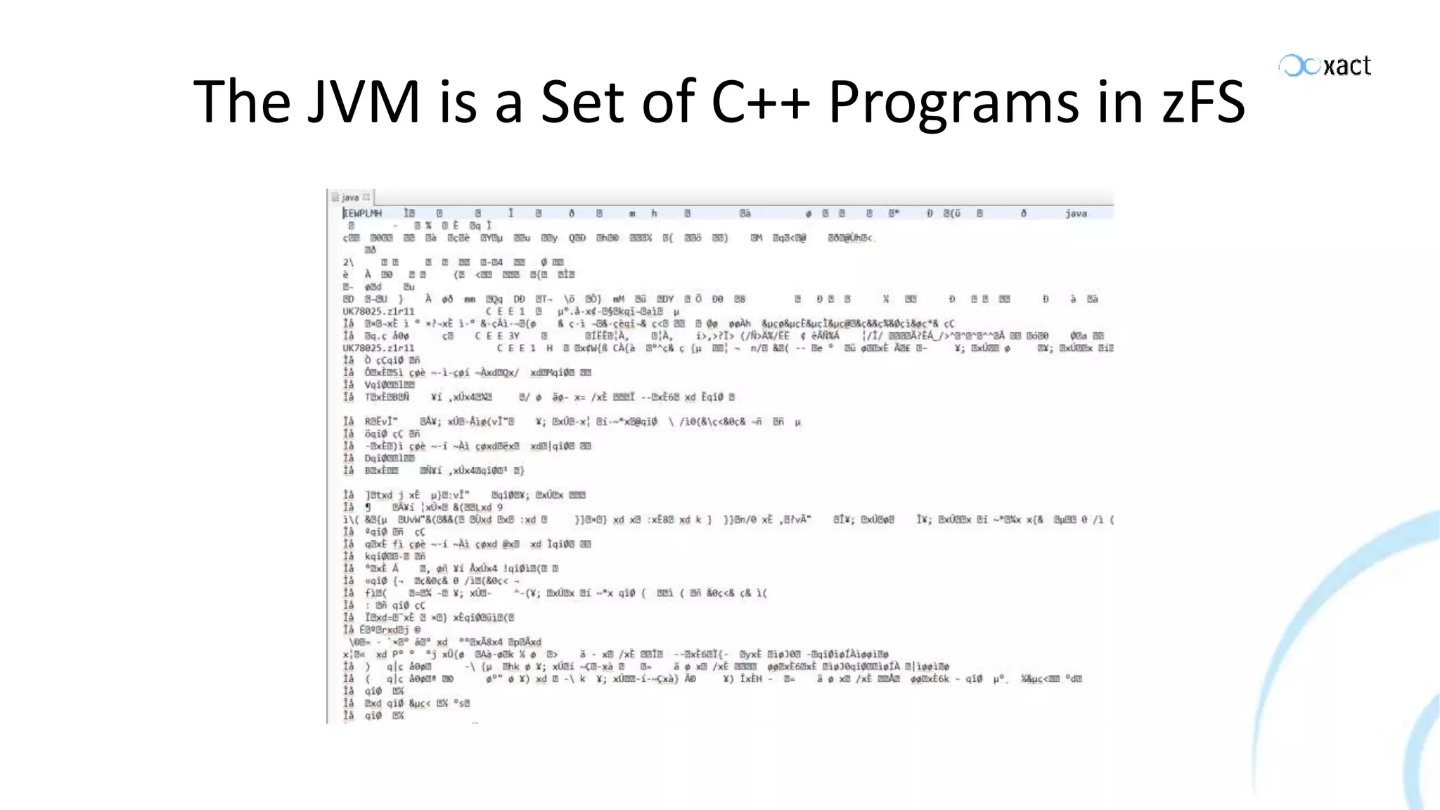 The JVM is a Set of C++ Programs in zFS 