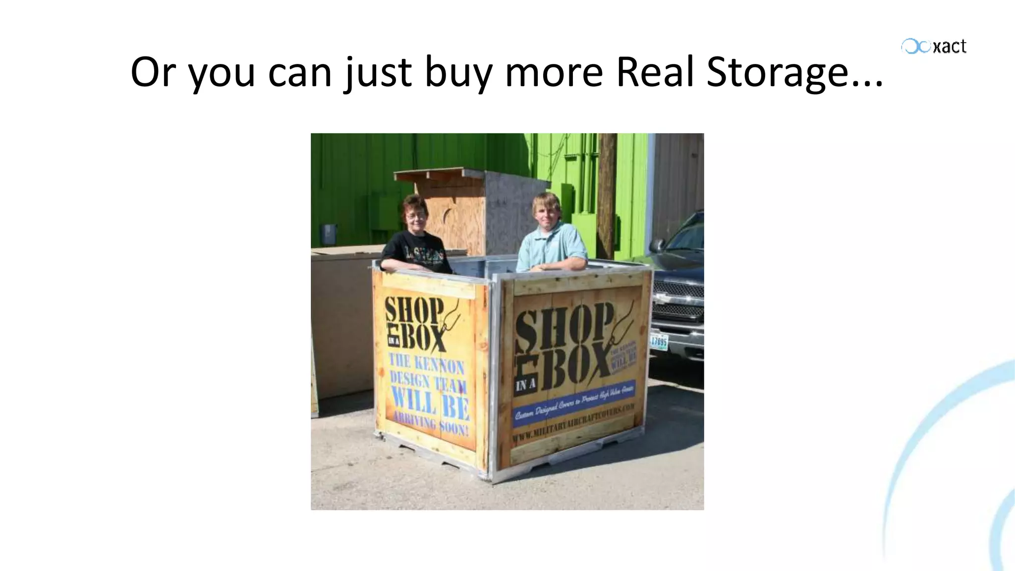 Or you can just buy more Real Storage... 