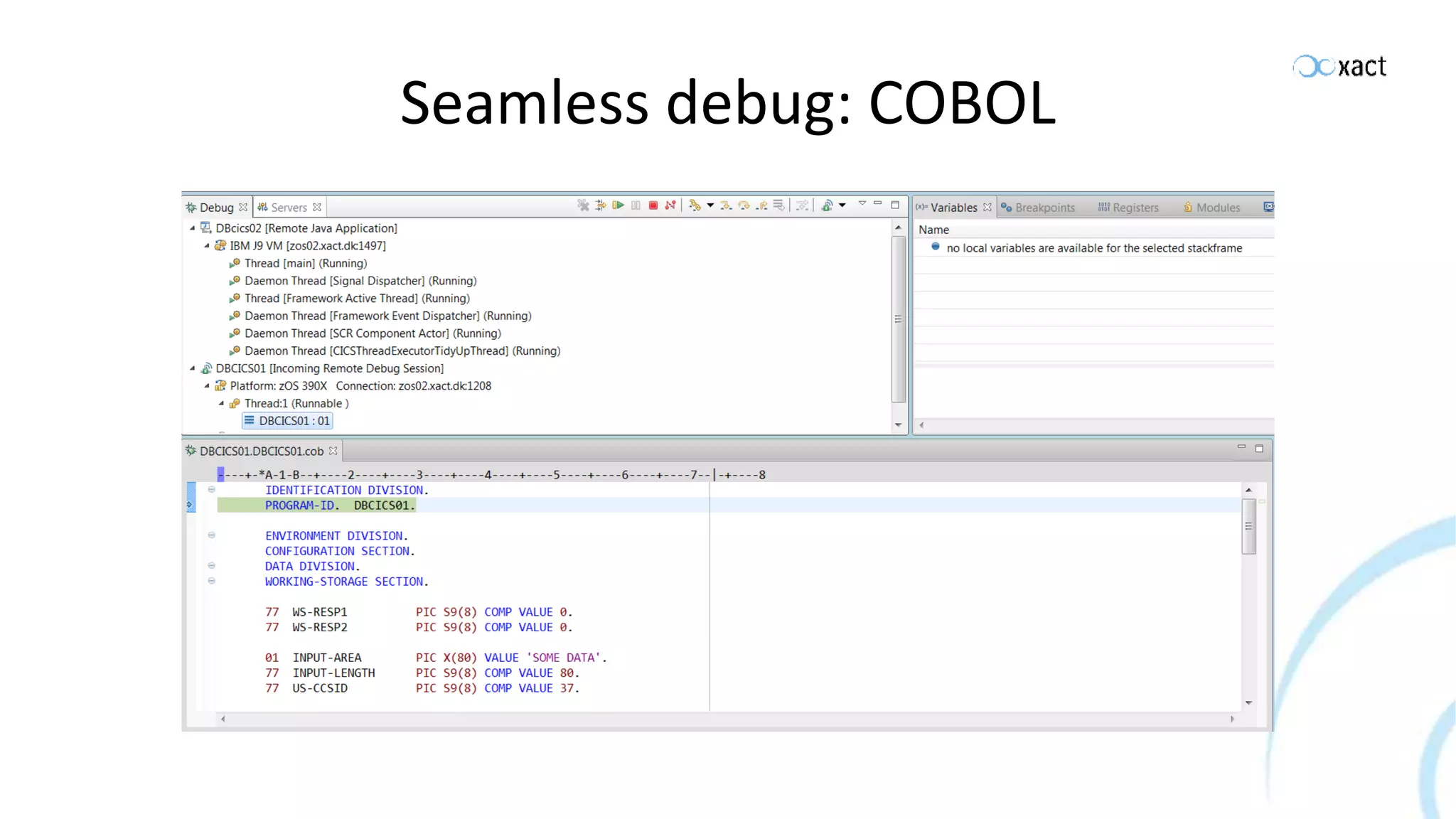 Seamless debug: COBOL 